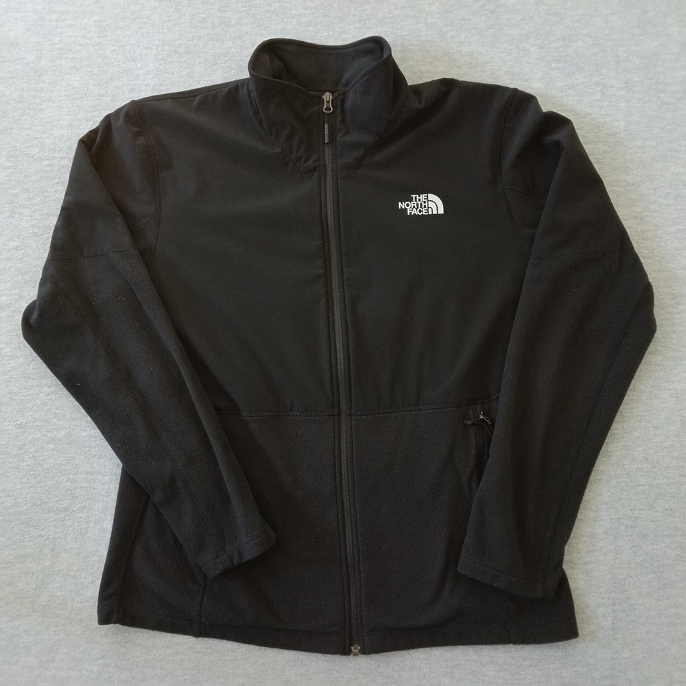 The North Face Mens Hybrid Fleece Softshell Jacket Black Large Full Zip